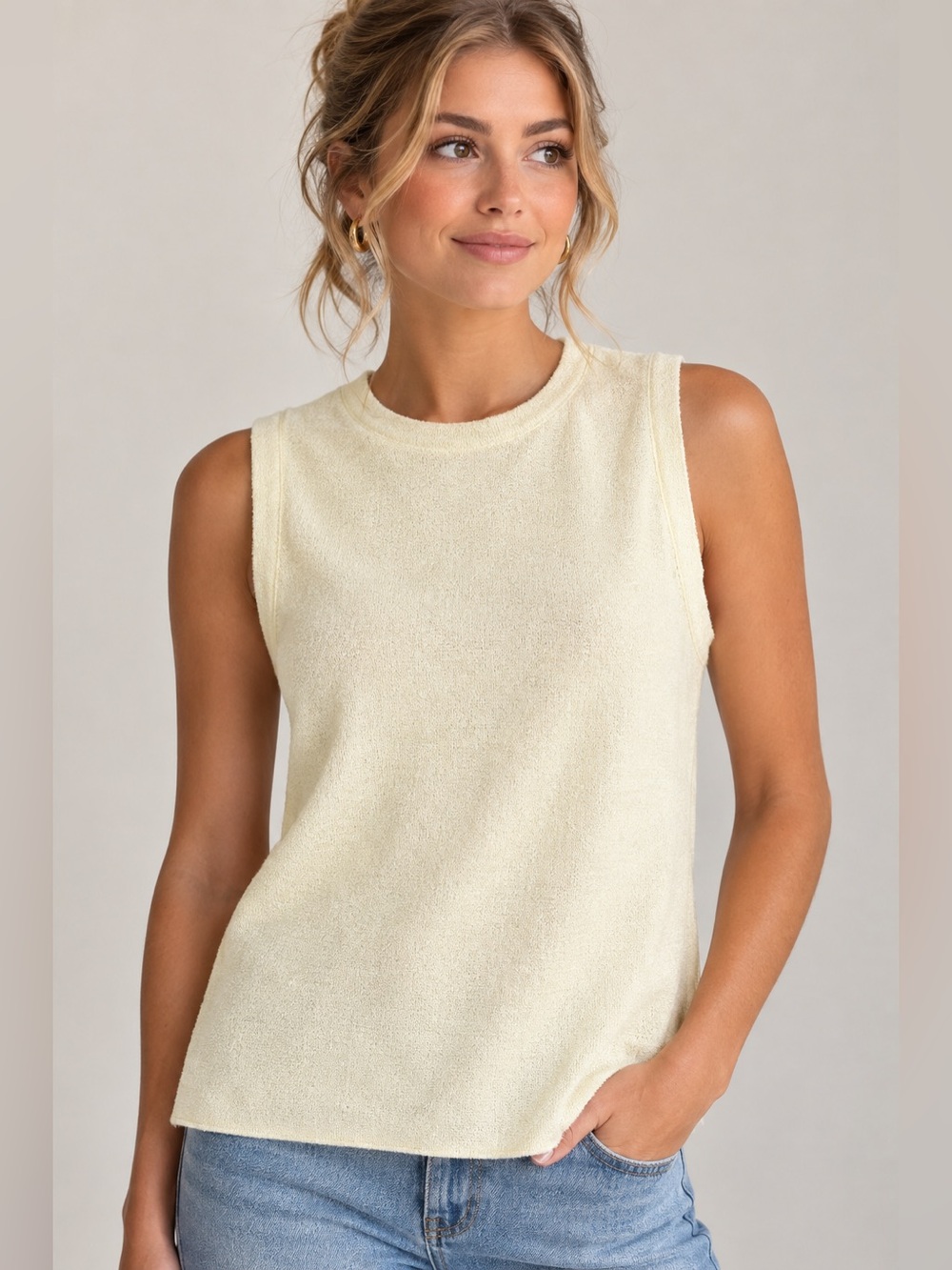 Zara Wool Blend Crewneck Tank Top